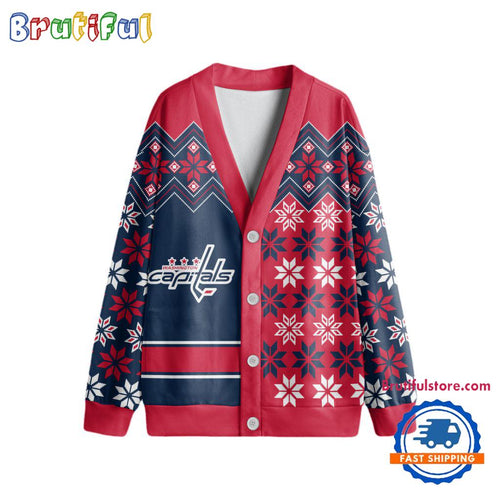 NHL Washington Capitals Spcial Ugly Christmas Hockey Design Cardigan, Hockey Fans Cardigan Shirt