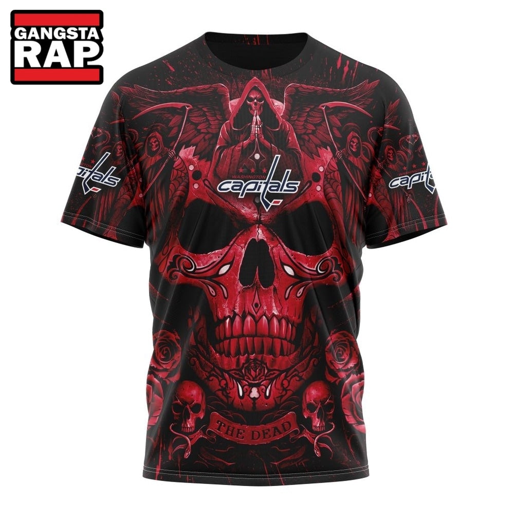 NHL Washington Capitals Special Design Halloween With Skull Art Hoodie, T Shirt