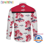 NHL Washington Capitals Special Hockey Long Sleeve Hawaiian Design Button Shirt