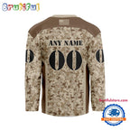 NHL Washington Capitals Special Veterans Military Desert Camouflage Design Hockey Jersey