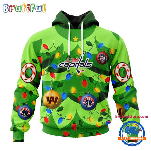 NHL Washington Capitals Specialized Christmass Tree Color And City’s Sport Teams Hoodie, Sweatshirt, T Shirt