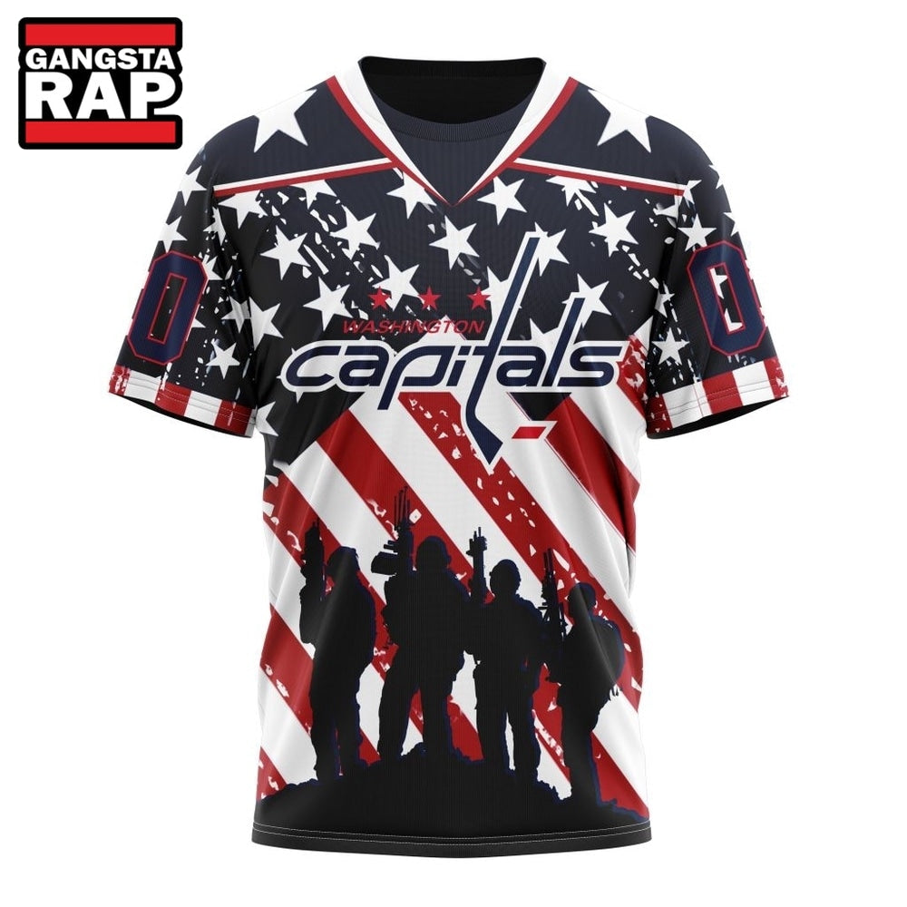NHL Washington Capitals Specialized Kits For Honor USS Military Hoodie, Hoodie T-Shirt