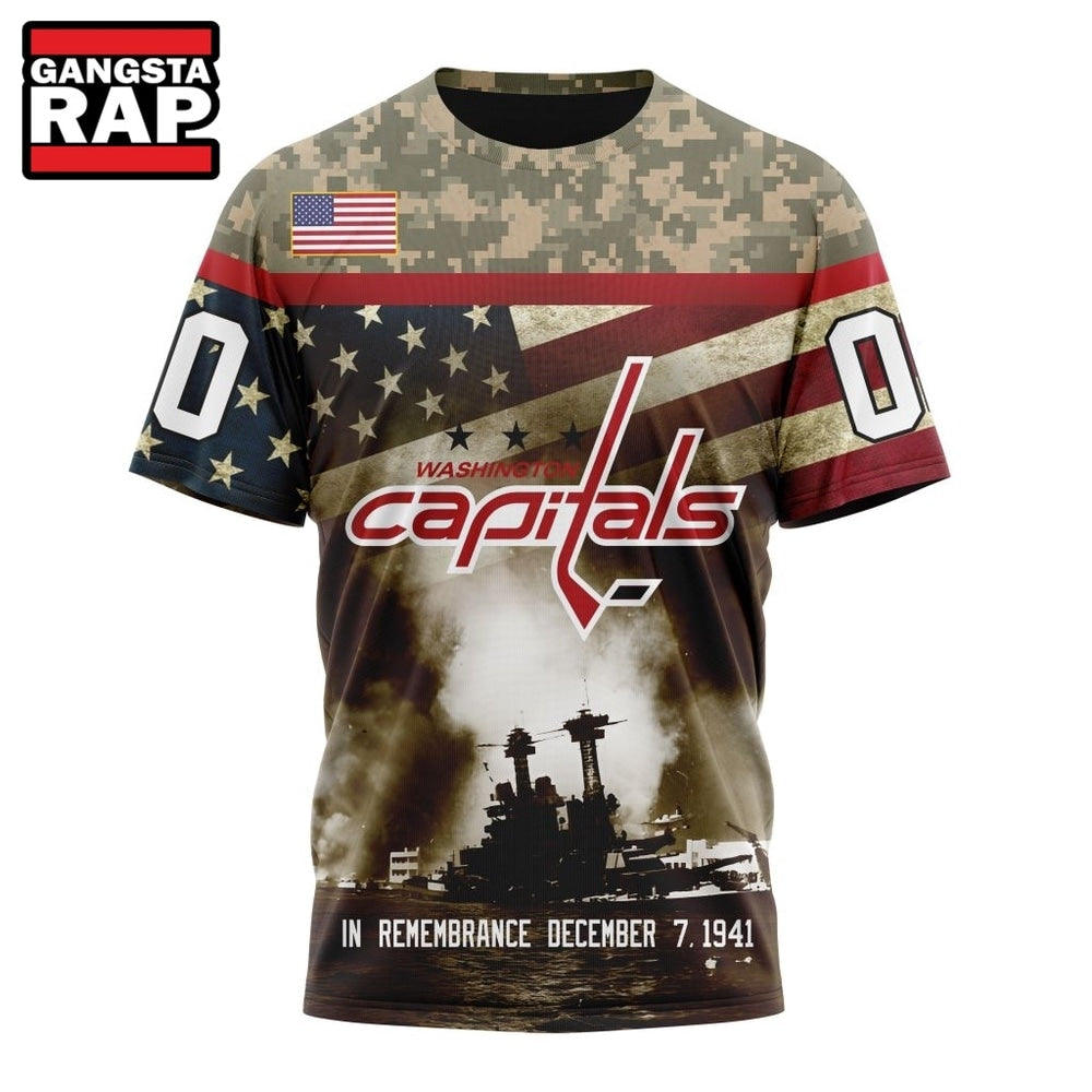 NHL Washington Capitals Specialized Unisex Kits Remember Pearl Harbor Hoodie, T Shirt