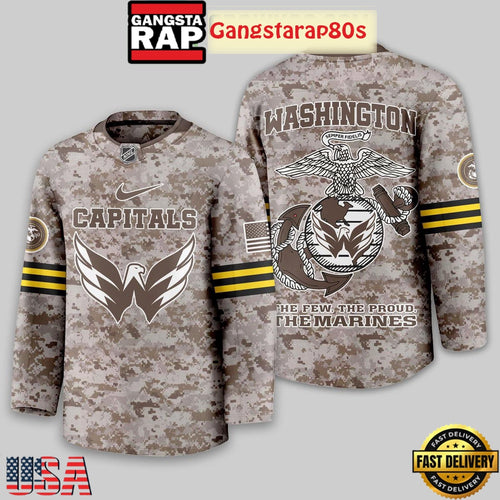NHL Washington Capitals US Marine Corps Camo Hockey Jersey