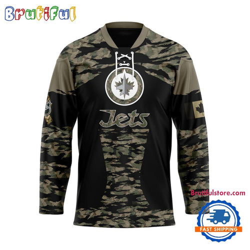 NHL Winnipeg Jets Custom Honoring Veterans Camo Hockey Jersey
