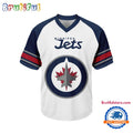 NHL Winnipeg Jets Hockey Team Design V-neck Mesh Short Sleeve Jersey