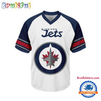NHL Winnipeg Jets Hockey Team Design V-neck Mesh Short Sleeve Jersey