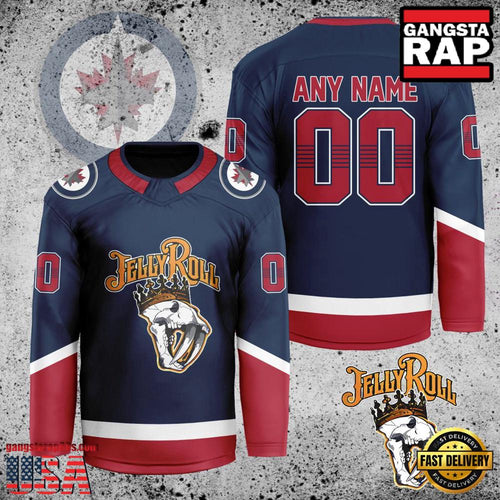 NHL Custom Name Number Winnipeg Jets Jelly Roll New Design Hockey Jersey