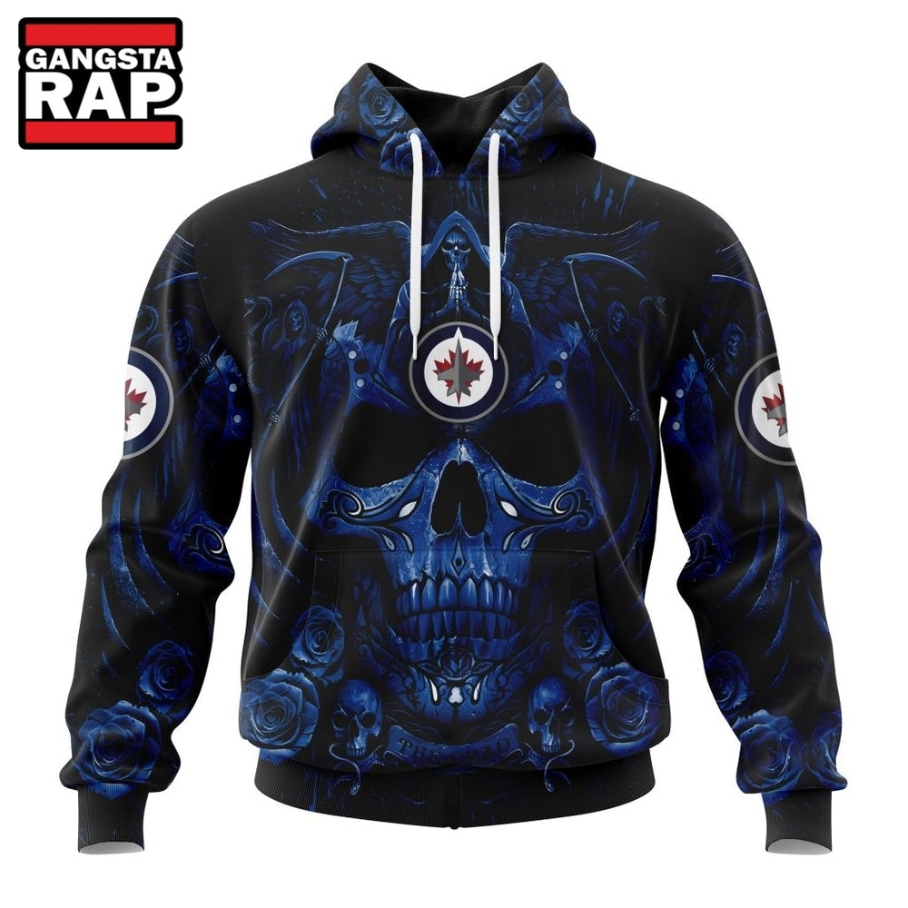 NHL Winnipeg Jets Special Design Halloween With Skull Art Hoodie, T Shirt