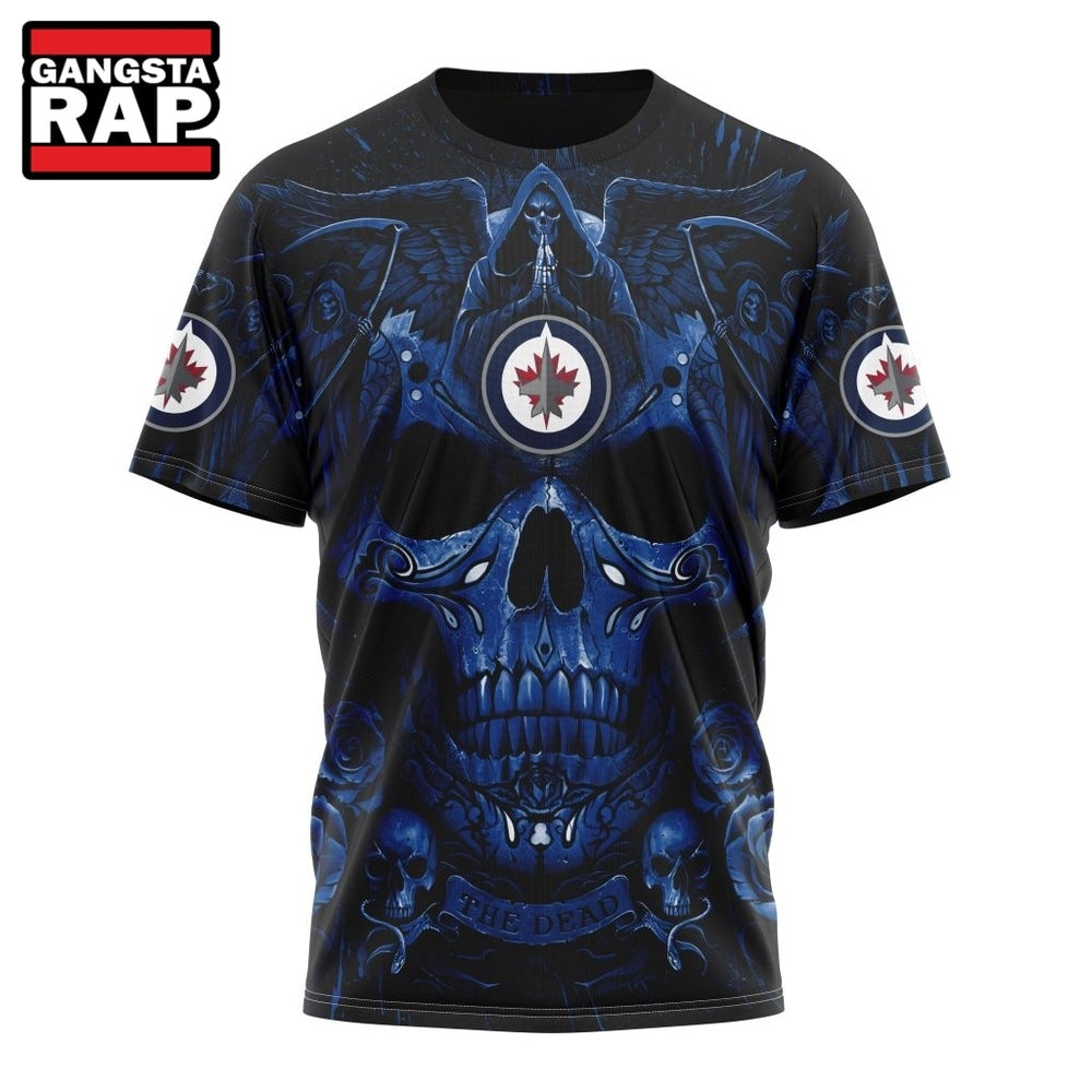 NHL Winnipeg Jets Special Design Halloween With Skull Art Hoodie, T Shirt
