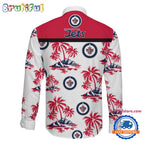 NHL Winnipeg Jets Special Hockey Long Sleeve Hawaiian Design Button Shirt