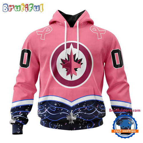 NHL Winnipeg Jets Specialized Hockey Fights Cancer Hoodie