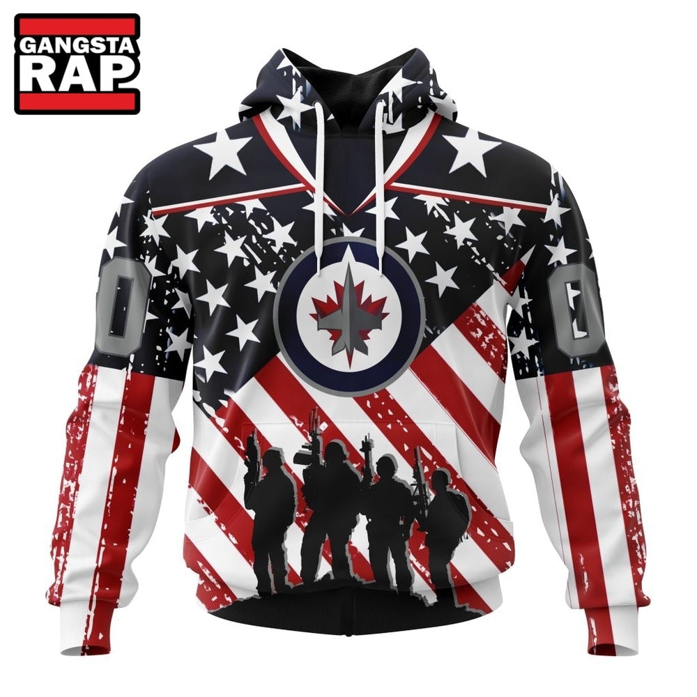 NHL Winnipeg Jets Specialized Kits For Honor USS Military Hoodie, Hoodie T-Shirt