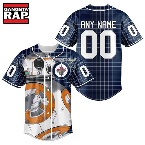 NHL Winnipeg Jets x BB 8 D Star War Baseball Jersey