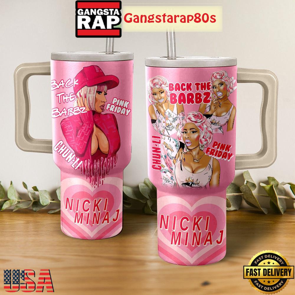 Nicki Minaj Back The Barbz Fan Tumbler Cup 40oz