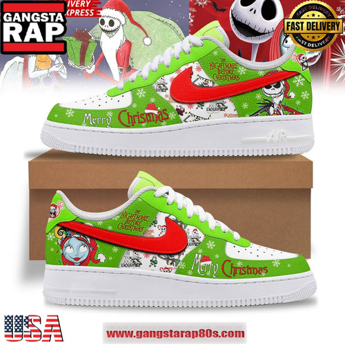 Nightmare Before Christmas Merry Christmas Air Force 1 Running Sneakers
