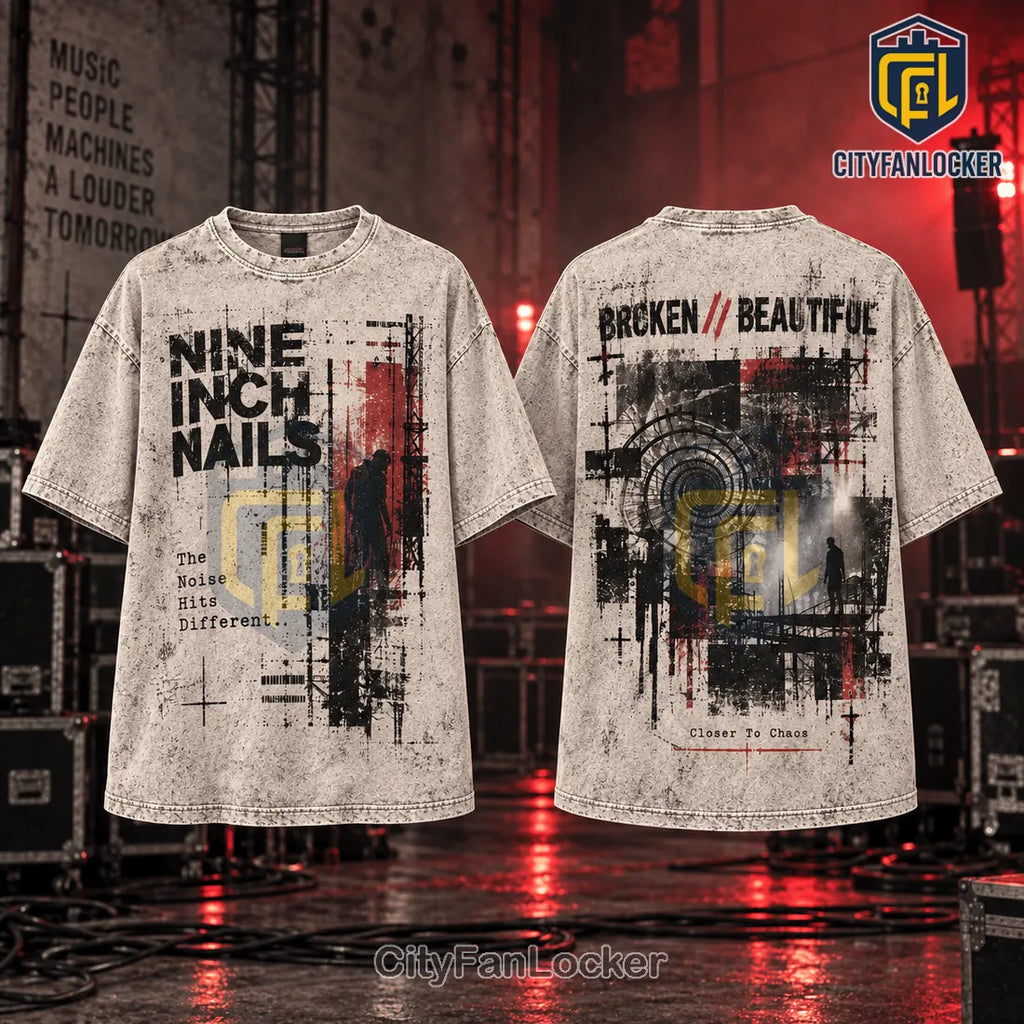 Nine Inch Nails Broken Distressed Mineral Wash T-Shirt
