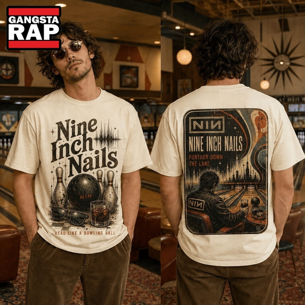 Nine Inch Nails, Head Like A Bowling Ball, NIN Bowling, Rock Fan Gift 3D Shirt Hoodie T-Shirt