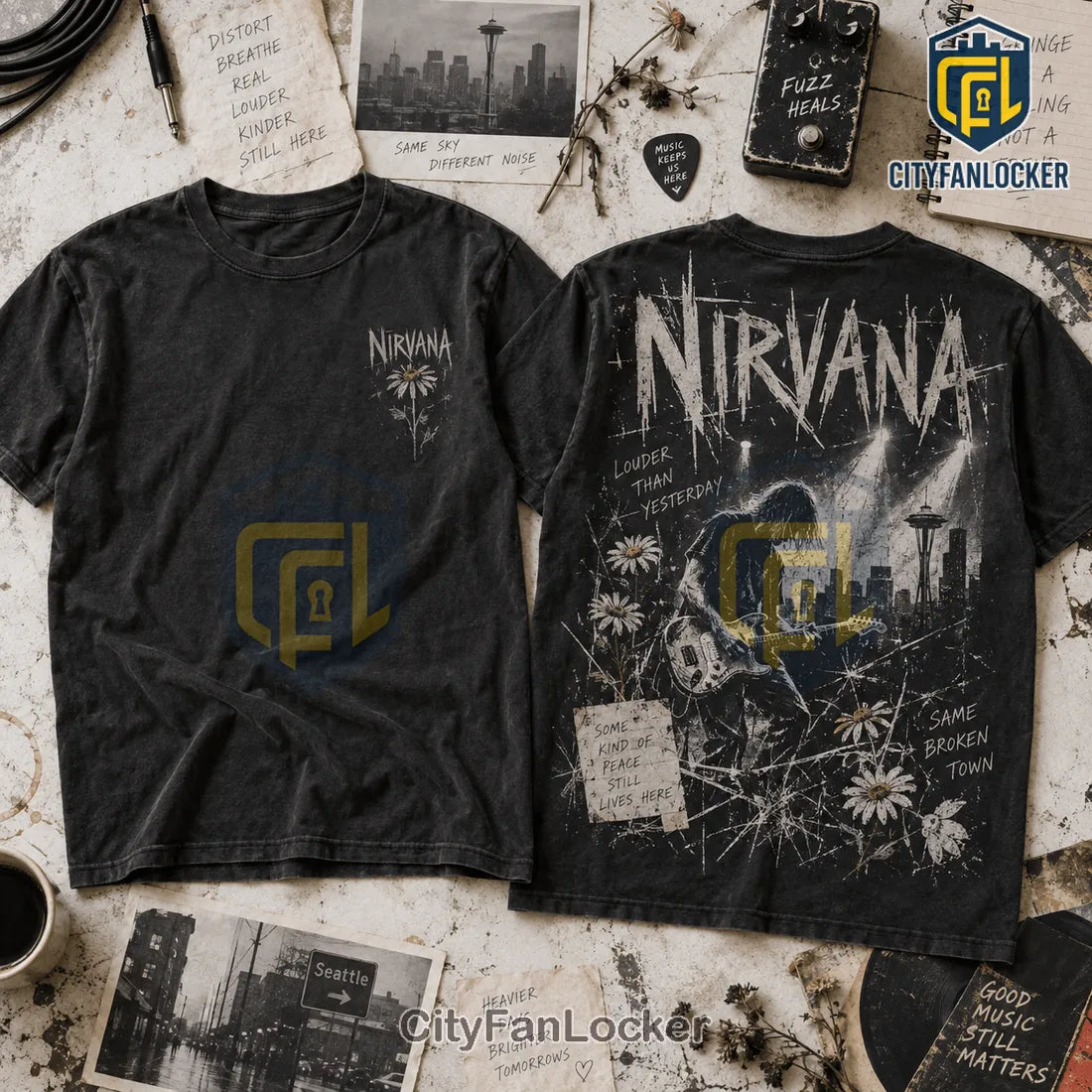 Nirvana Louder Than Yesterday Distressed Shirt