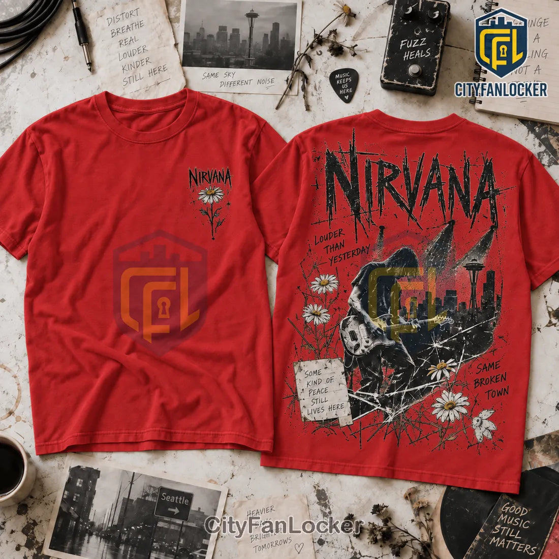 Nirvana Louder Than Yesterday Distressed Shirt