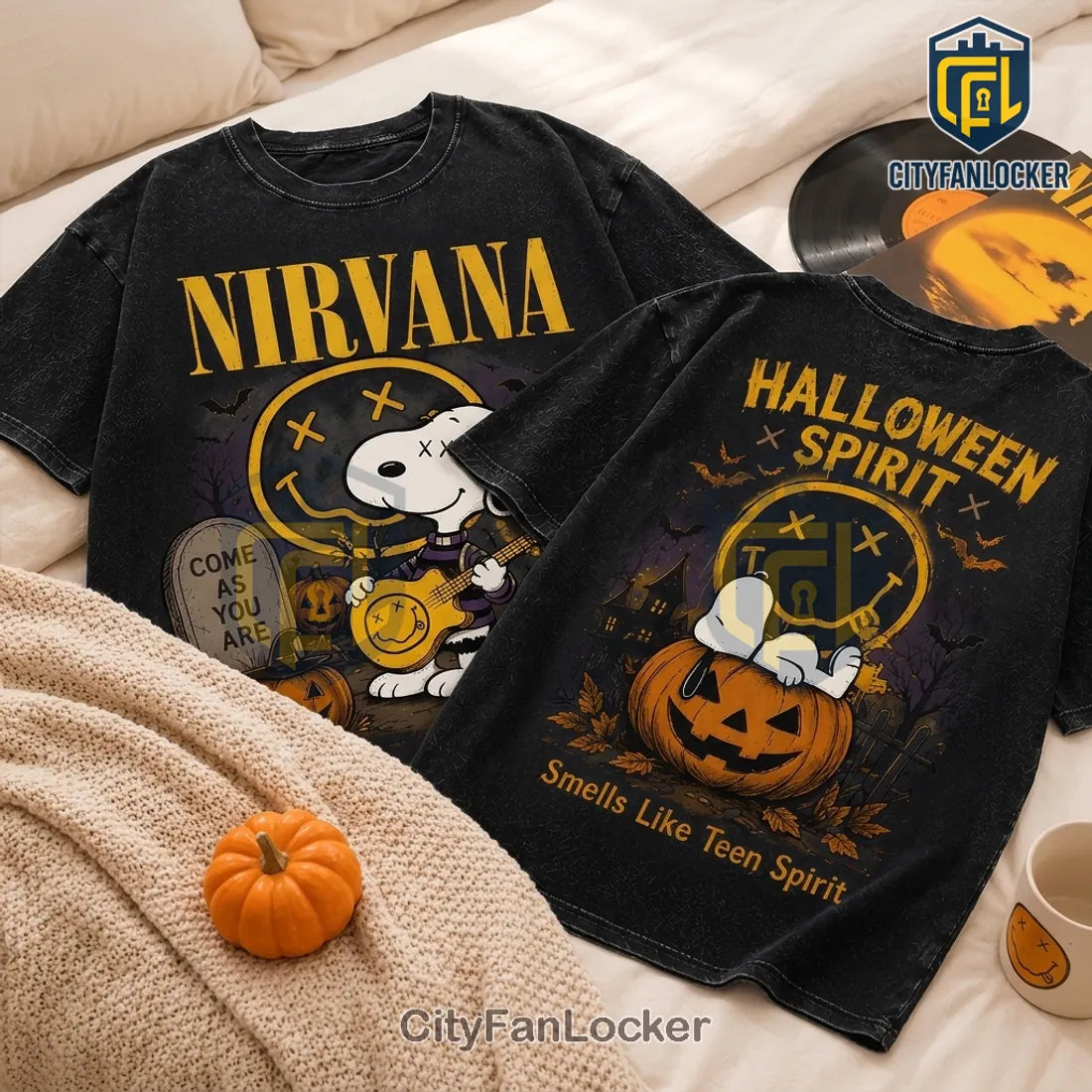 Nirvana Smells Like Teen Spirit Snoopy Halloween T-Shirt