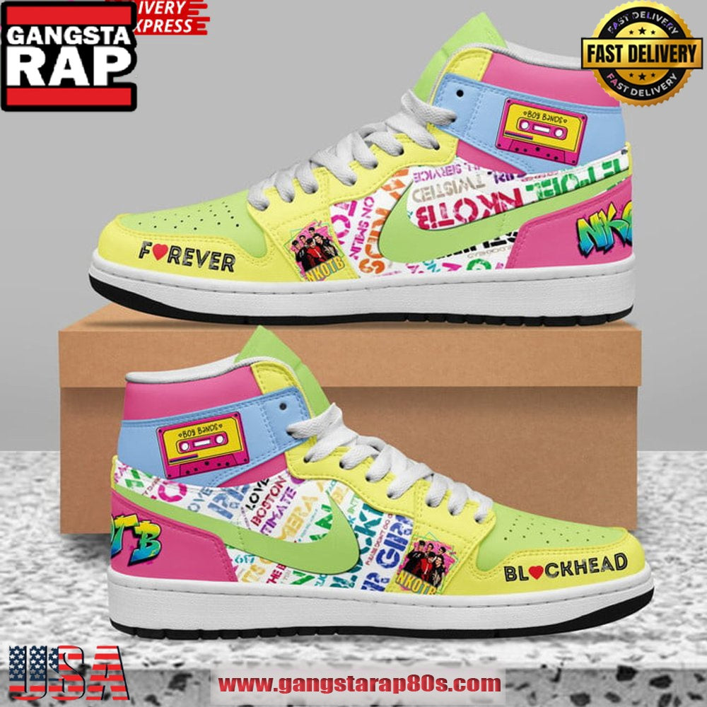 NKOTB Blockhead Limited Edition Air Jordan 1 Running Sneakers