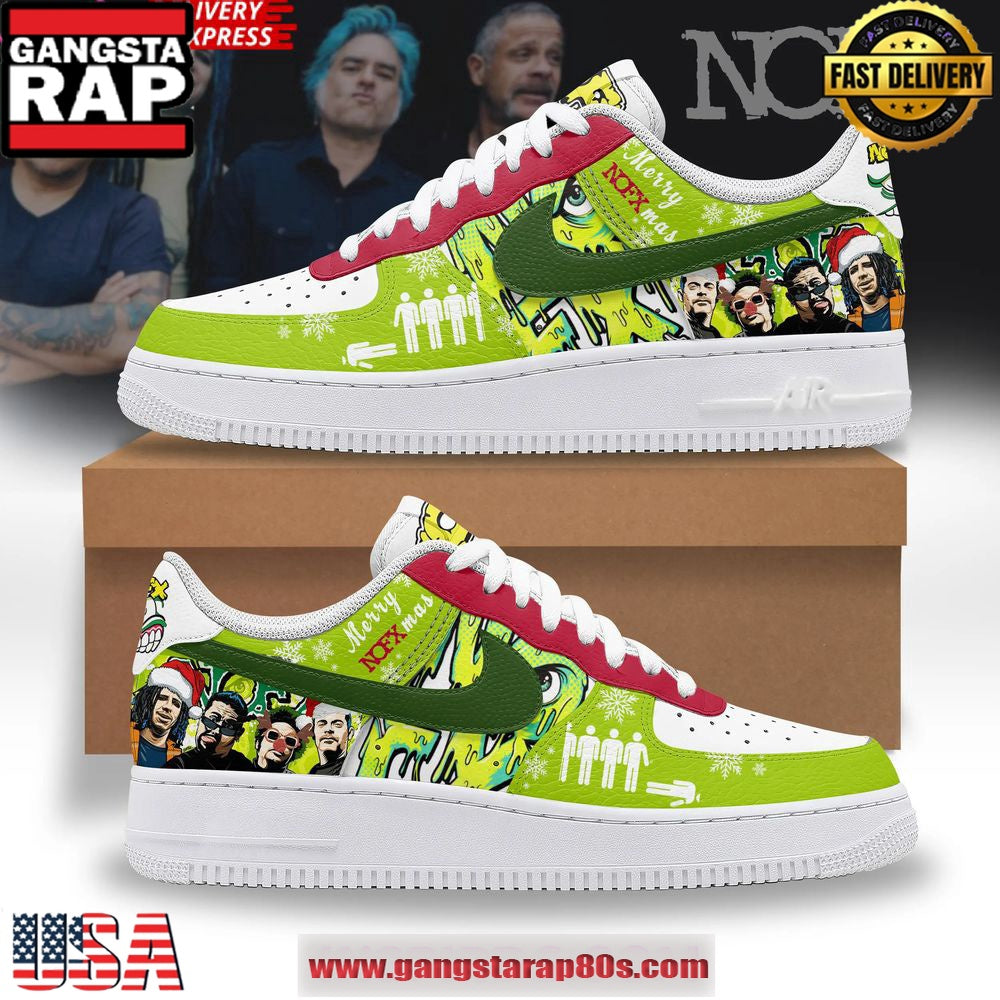 NOFX Merry Christmas Limited Edition Air Force 1 Running Sneakers Shoes