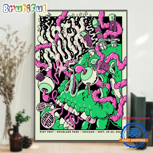 NOFX Riot Fest On September 20-22 2024 At Douglass Park, Chicago IL Art Poster Canvas