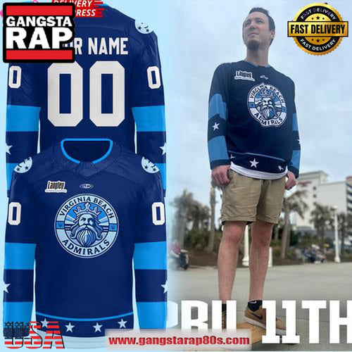 Norfolk Admirals 2025 Virginia Beach Official Custom Hockey Jersey