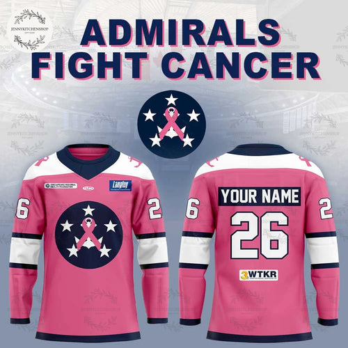 Norfolk Admirals Fight Cancer 2025 Pink Hockey Jersey