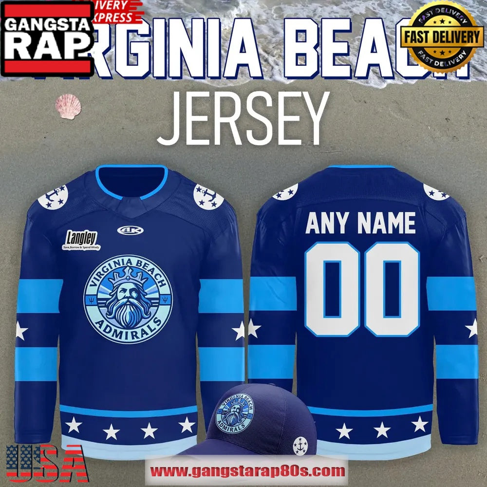 Norfolk Admirals Virginia Beach 2025 Custom Special Edition Hockey Jersey