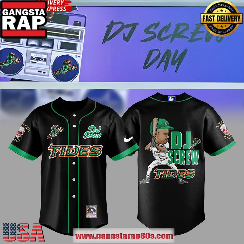 Norfolk Tides DJ Screw Special Baseball Jersey Shirt