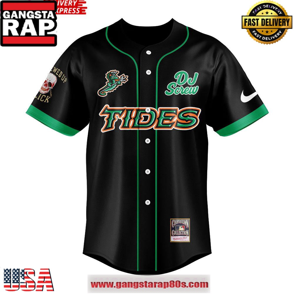 Norfolk Tides DJ Screw Special Baseball Jersey Shirt