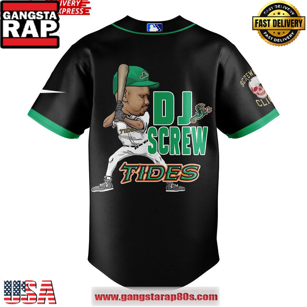Norfolk Tides DJ Screw Special Baseball Jersey Shirt