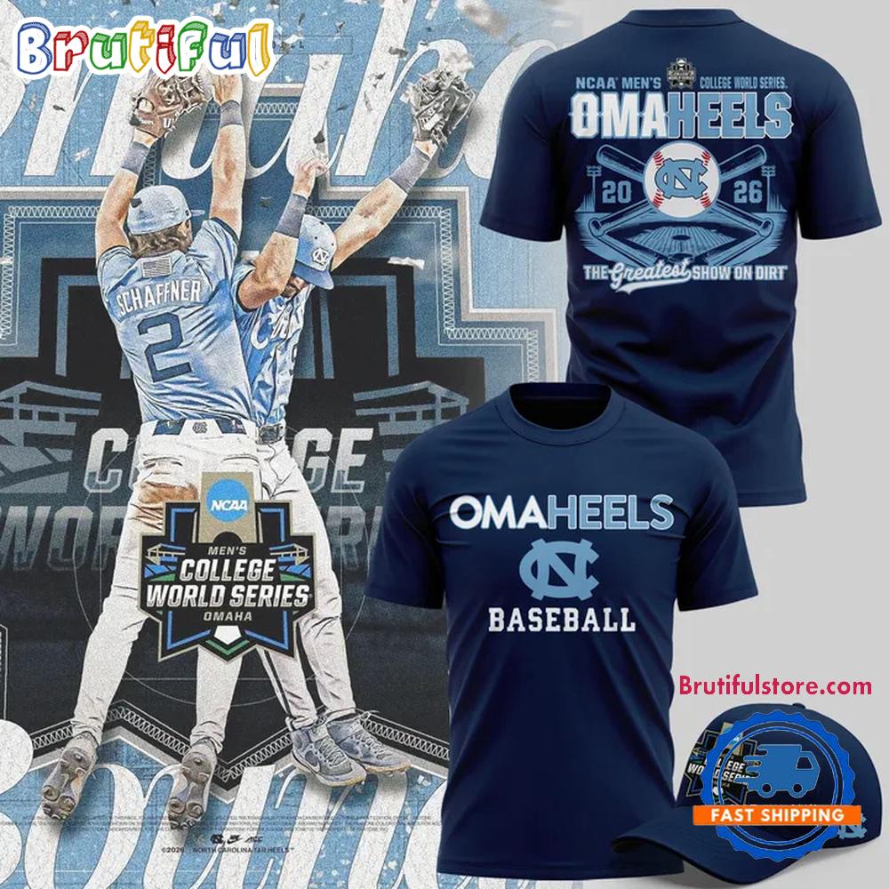 North Carolina Tar Heels 2026 Baseball College World Series Omaheels Blue T Shirt