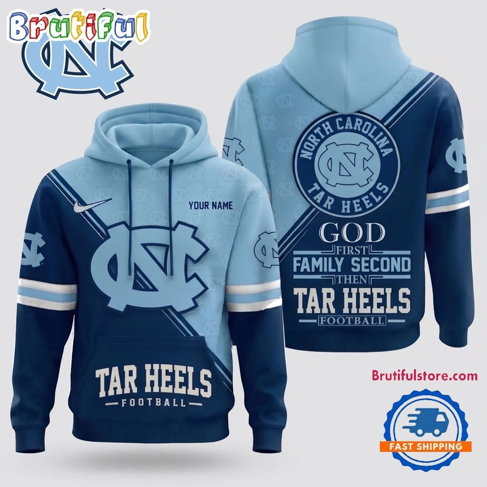 North Carolina Tar Heels 2026 NCAA Personalized Faith Family Football Hoodie