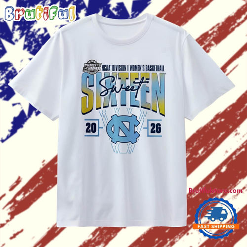 North Carolina Tar Heels 2026 NCAA Women’s Basketball Tournament March Madness Sweet 16 Court Shot T Shirt