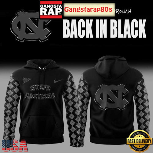 North Carolina Tar Heels Back In Black New Design Unisex Hoodie