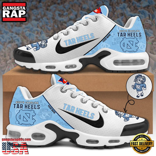 NCAA Custom Name North Carolina Tar Heels Football Mascot Symbol Air Max Plus Shoes Running Sneakers