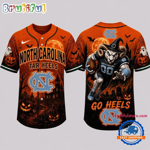 North Carolina Tar Heels NCAA Haunted Night Halloween Baseball Jersey Shirt