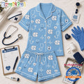 North Carolina Tar Heels NCAA Heartbeats & Home Teams Short Sleeve Pajamas Set
