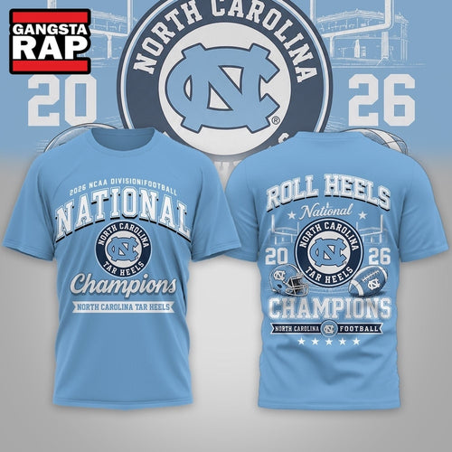 North Carolina Tar Heels NCAA Road to Glory 2026 Football Champions 3D Shirt