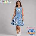 North Carolina Tar Heels NCAA Sporty Floral Elegance Women’s Sleeveless Dress
