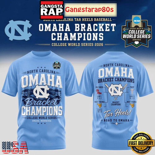 North Carolina Tar Heels Omaha Bracket Championship T Shirt