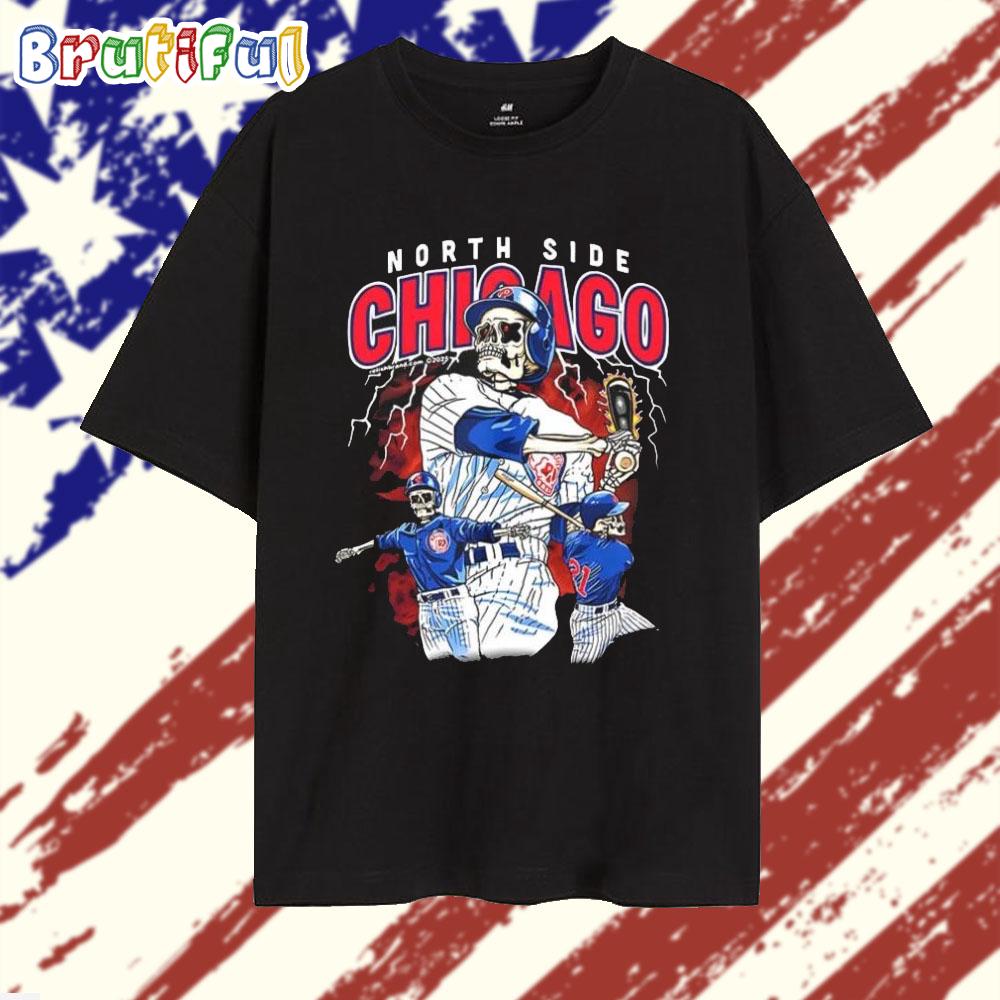 North Side Chicago Cubs skeleton slammin’ T Shirt