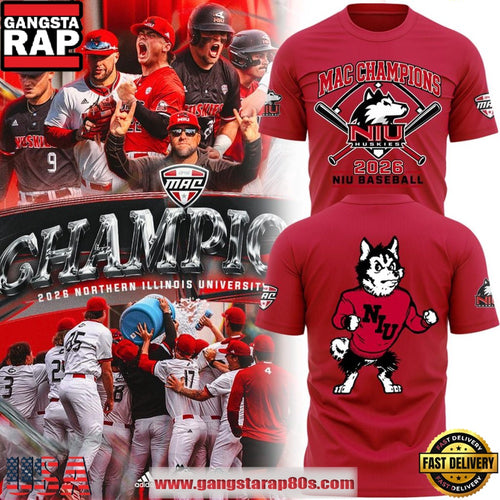 Northern Illinois University NIU Huskies MAC Champions 2026 T-Shirt