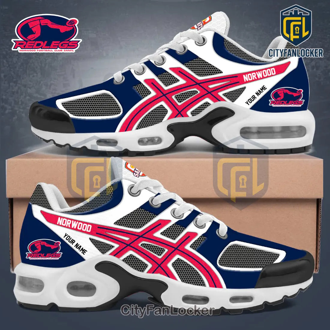 Norwood Redlegs Personalized Air Max Plus Sneakers