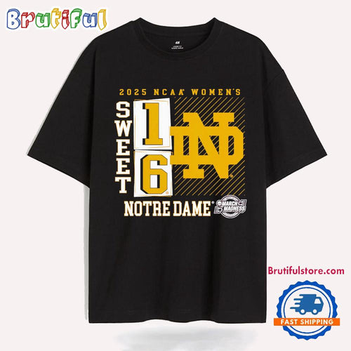 Notre Dame Fighting Irish 2025 March Madness Sweet 16 No Look Pass T Shirt
