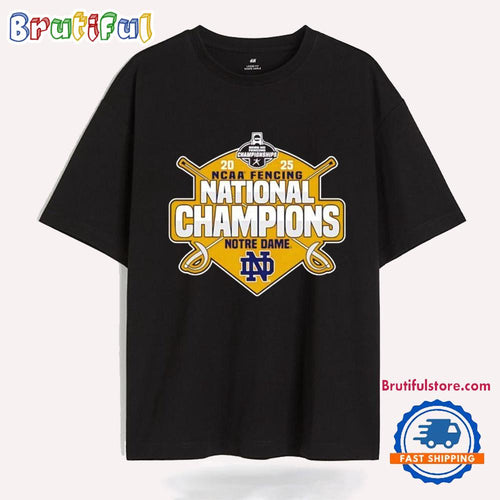 Notre Dame Fighting Irish 2025 NCAA Fencing National Champions Logo T Shirt