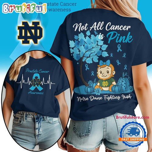 Notre Dame Fighting Irish 2025 NCAA Prostate Cancer Awareness Unisex 3D Shirt